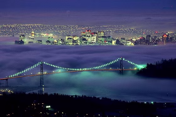 Lions Gate Bridge at Night
